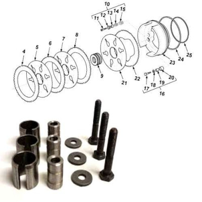 Śruby tłoczyska hamulcowego Case 695 SM  New Holland Fiat: B200, FB 200 LB115  Komatsu WB 93 97 Terex Fermec