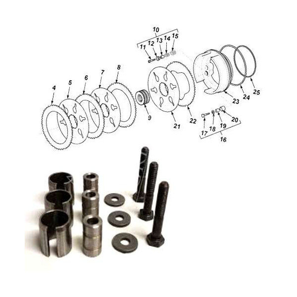 Śruby tłoczyska hamulcowego Case 695 SM  New Holland Fiat: B200, FB 200 LB115  Komatsu WB 93 97 Terex Fermec