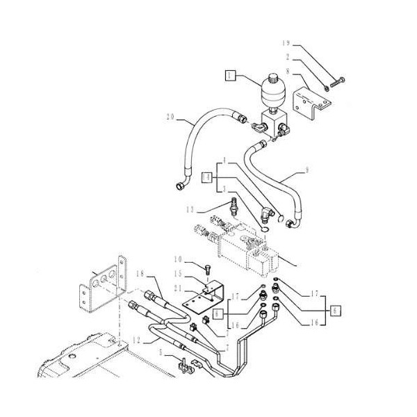 Hydroakumulator hydrauliczny 5173023 87314179 V37095500 New Holland T6000 T6010 T6 T6.95 T7000 T7030 TS6000 Steyr 4115 6125 6205