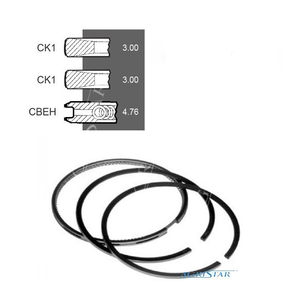SCY4044 Kpl. pierścieni 100mm 3x3x4,76mm