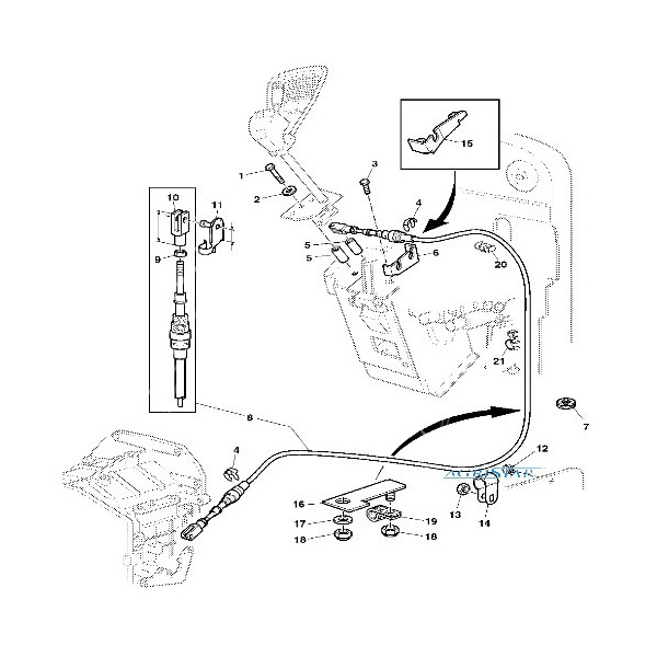 Linka dzwigni rewersu biegów John Deere 6220 6320 6215, 6515, 6615, 6715 6420 6520 6620 6620 6105M AL173377 AL161123
