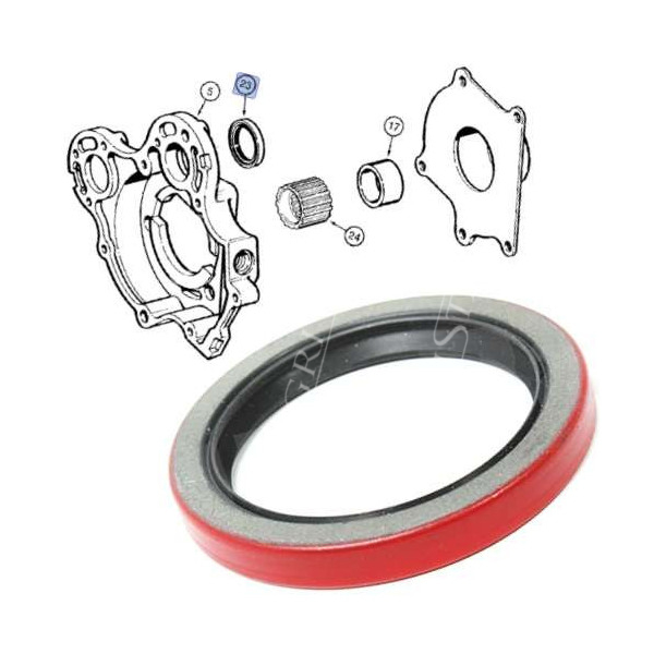 Uszczelniacz wałka napędu wyjście skrzyni 50,8mm Case 580K 580SK  A158371 D56800