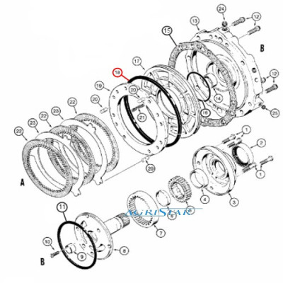 Oring Pierścień uszczelniający tłoka kosza sprzęgła case 580g 580f jcb 3cx 520 D50036