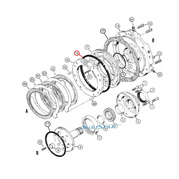 Oring Pierścień uszczelniający tłoka kosza sprzęgła case 580g 580f jcb 3cx 520
