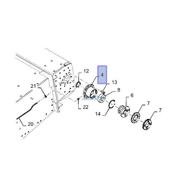 Obudowa łożyska gardzieli New Holland TC52 54 56 TF76 TX62 63 64 65 66 68 9837700