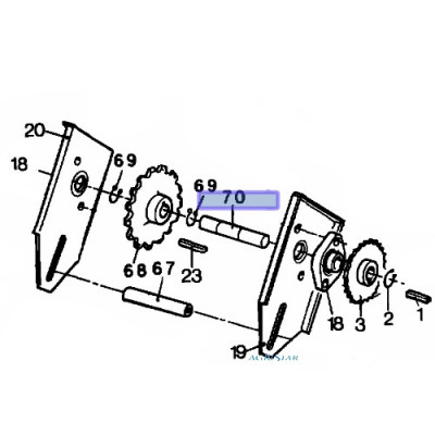 9831279 Wałek przenośnika ziarnowego New Holland TC52 54 56 5040 5050 5060 5070 5080 TF76 78 TX62 63 64 65 66