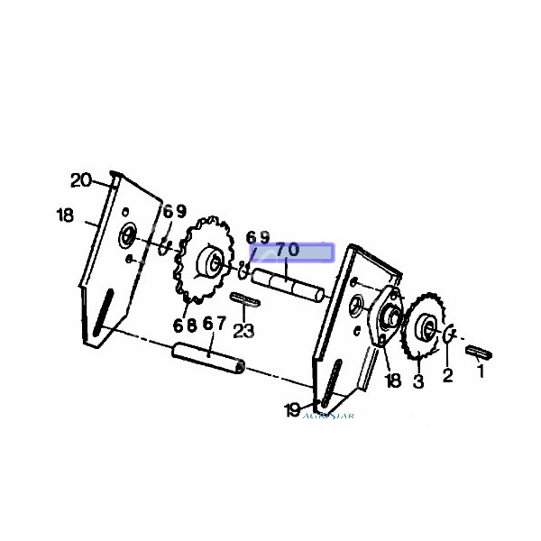 9831279 Wałek przenośnika ziarnowego New Holland TC52 54 56 5040 5050 5060 5070 5080 TF76 78 TX62 63 64 65 66