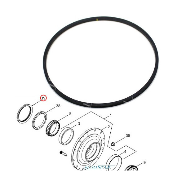 Zgarniacz uszczelniacza piasty koła New Holland T8.360, T8.390 8010 TG210, TG230 Case: MX210, MX215 Magnum 310