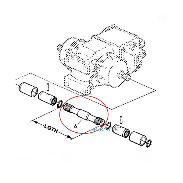 JN03-Z58304 Półoś napędowa prawa 685mm John Deere: 2064