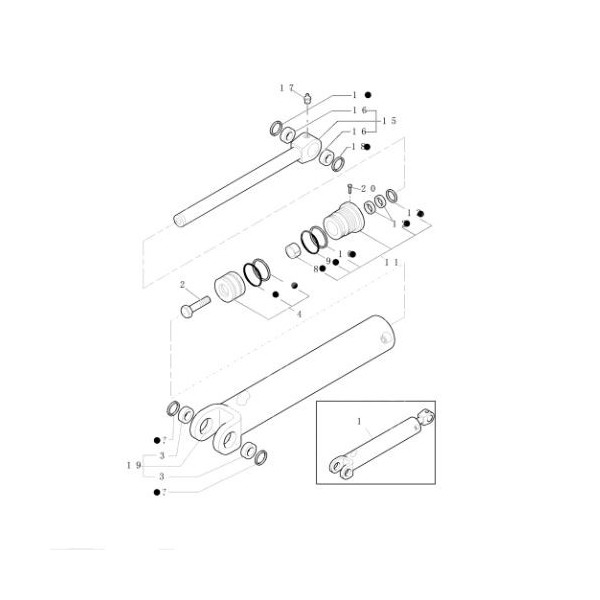 HYD2552 Zestaw uszczelnień siłownika 32/63,5mm