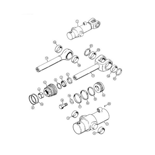 HYD2555 Zestaw uszczelnień siłownika 51/102mm