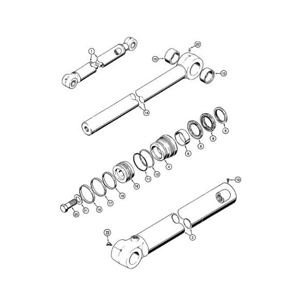 HYD2557 Zestaw uszczelnień siłownika łyżki koparkowej Case 57,15x82,55mm