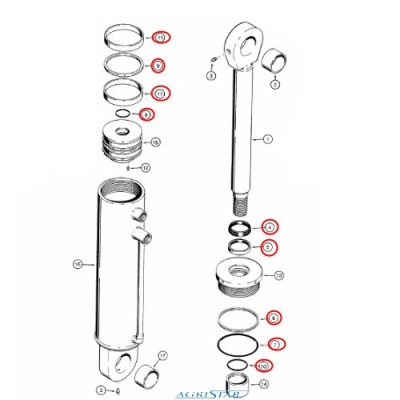 HYD2560 Zestaw uszczelnień siłownika 76/152,5mm