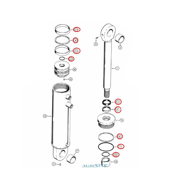 HYD2560 Zestaw uszczelnień siłownika 76/152,5mm