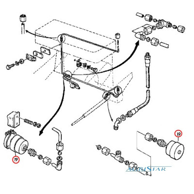 Hydroakumulator Akumulator hydrauliczny  John Deere 925, 930, 935,  940, 945, 950 1032, 1042, 1052, 1055 1133, 1144  AZ22843