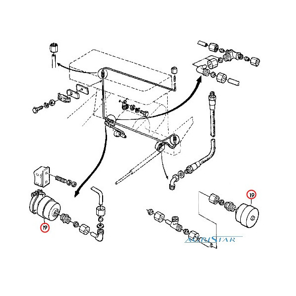 Hydroakumulator Akumulator hydrauliczny  John Deere 925, 930, 935,  940, 945, 950 1032, 1042, 1052, 1055 1133, 1144  AZ22843