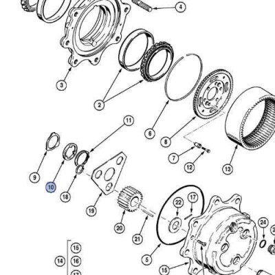 Pierścień koronkowy półosi kótkiej Case 580SR 580L 580SL 580M 580SM New Holland LB110 LB115  190682A1 85805999 134197 11988573