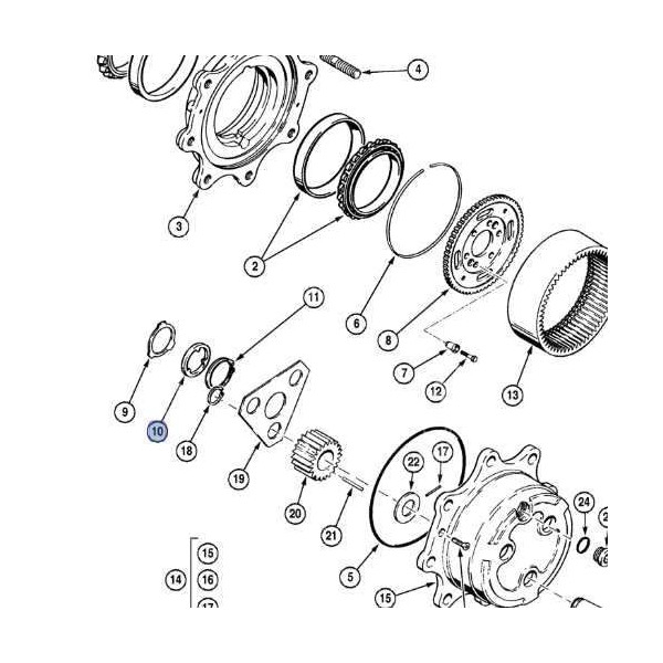 Pierścień koronkowy półosi kótkiej Case 580SR 580L 580SL 580M 580SM New Holland LB110 LB115  190682A1 85805999 134197 11988573