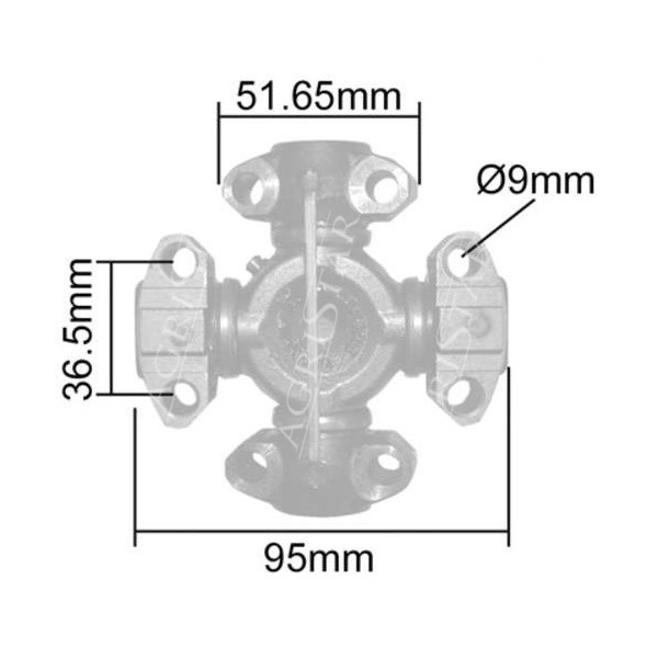 PON3456 Krzyżak wału napędowego Case, 5120, 5130, 5140, 5150, 5220, 5230, 5240, 5250, MX100C, MX80C, MX90C, 1981084C1, 394125A1,