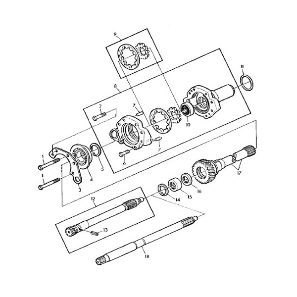 Wewnętrzna hydrauliczna,pompa, skrzyni, John Deere,2140, 2240, 2440, 2640,3040,3140, 2150, 2350, 2550, 2750,  AL28923, AL120106,