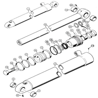 HYD2562 Zestaw uszczelnień siłownika łyżki tył Case 580F, 580G 51/82,8mm