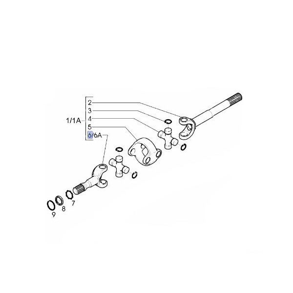 Półos krótka New Holland TVT190 TVT195 Case CVX175 195 1170 1190 1195 CVT 6170 6175  Steyr CVT claas 133742103 , 6000105468 , 70