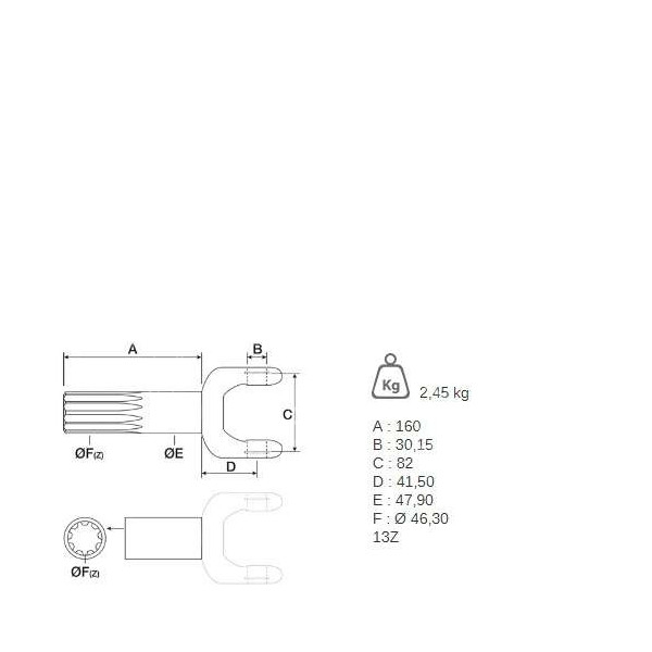Półos krótka New Holland TVT190 TVT195 Case CVX175 195 1170 1190 1195 CVT 6170 6175  Steyr CVT claas 133742103 , 6000105468 , 70