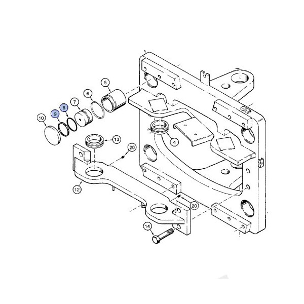 HYD2583 Zestaw uszczelnień siłownika blokady przesuwu siłownik Case 580 F G K SK H754614-235784 + D38755-510204