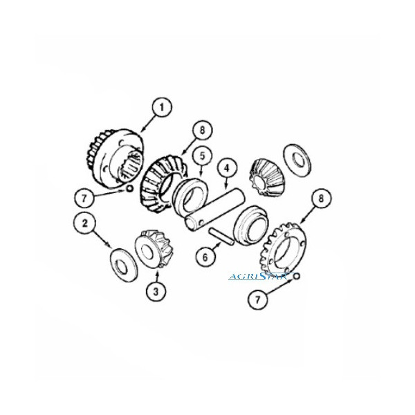 Układ różnicowy dyferencjał Case MX80C MX90C MX100 MX100C MX110 MX120 MX135 MX150 MX170 247538A1