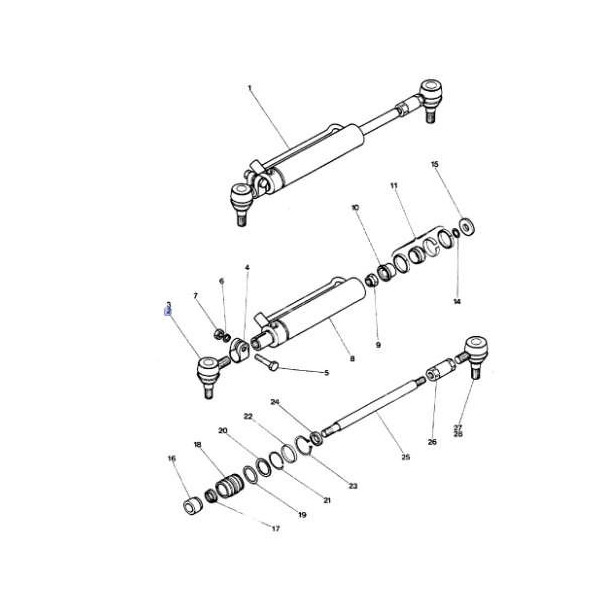 Przegub Końcówka kierownicza Case 580G 580F siłownika skrętu