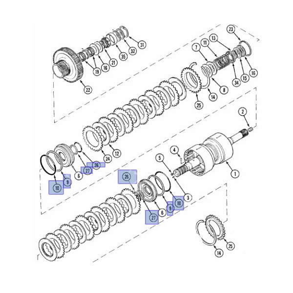 Uszczelnienie tłoka sprzęgła kosza Case MX100 MX110 MX120 MX135 MX150 MX170 5120 5130 5140 5150 5220, 5230, 5240, 5250 238-7137