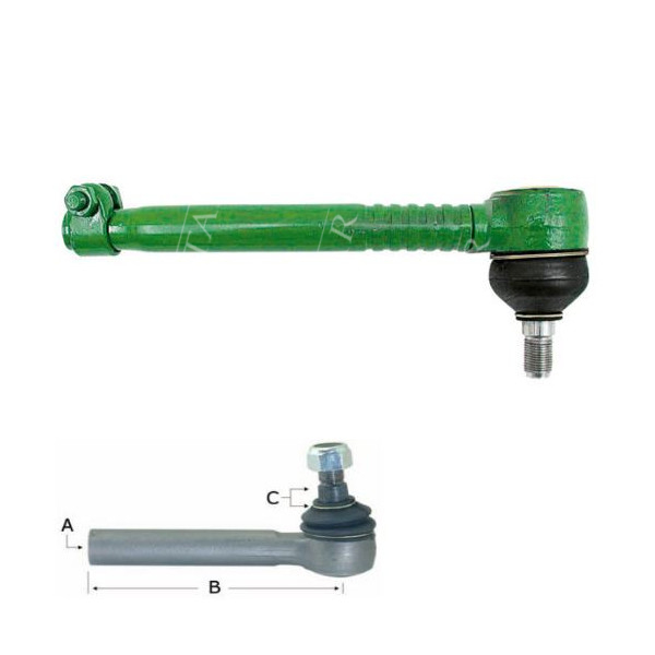 Końcówka kierownicza 285mm P/L John Deere 2250, 2350, 2450, 2550, 2650, 2750, 2850 Massey Ferguson  382, 4225, 4235, 4240, 4315,