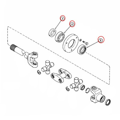 Zestaw naprawczy półosi tulejka uszczelniacz łożysko case magnum 7140 7150 7220 7240 7210 1277253C1, 1277253C91