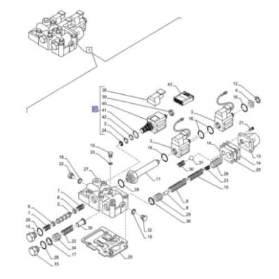 ELE7076 Cewka elektrozaworu  powershift, WOM case MX100, MX110, MX120, MX135, MX150, MX170 5140 5150 5240 5250