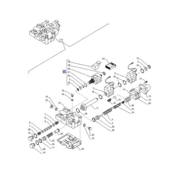 ELE7076 Cewka elektrozaworu  powershift, WOM case MX100, MX110, MX120, MX135, MX150, MX170 5140 5150 5240 5250