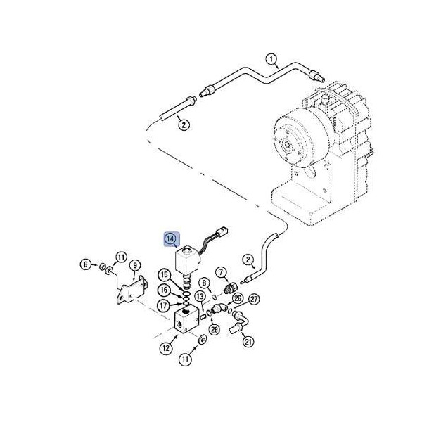 ELE7076 Cewka elektrozaworu  powershift, WOM case MX100, MX110, MX120, MX135, MX150, MX170 5140 5150 5240 5250