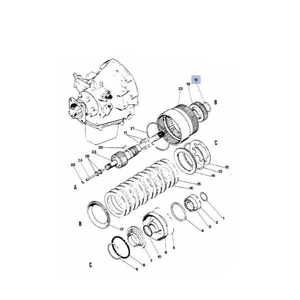 SKR7046 Pierścień zabezpieczający  kosza Case 580C, 580G, 580F, 580K, 480D, 480F, 480F LL, 480C 680E, 680CK D50049