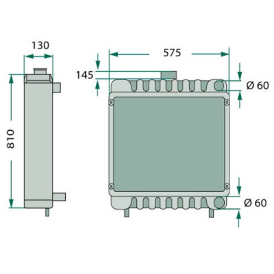 Chłodnica wody John,Deere Behr 6515, 6715 6520 6620 6820, 6920 7425, 7525 7220, 7320, 7420, 7520