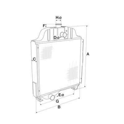 Chłodnica wody silnika Massey Ferguson  3070, 3080, 3085, 3090, 3095