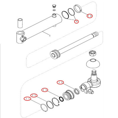 uszczelniacze zestaw naprawczy siłownika skrętu new holland T8010, T8020, T8030, T8040, T8050, TG210 TG230 TG255 318849A1