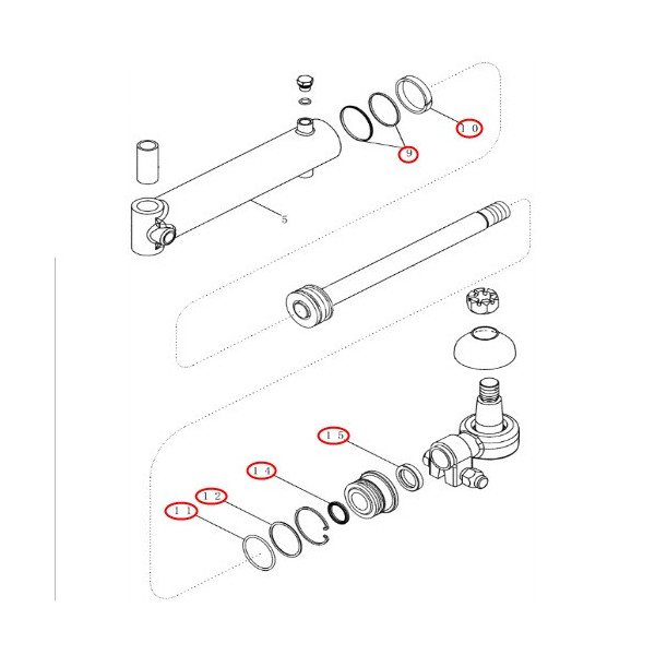 uszczelniacze zestaw naprawczy siłownika skrętu new holland T8010, T8020, T8030, T8040, T8050, TG210 TG230 TG255 318849A1