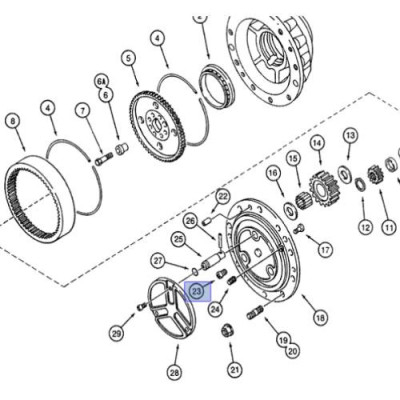 Śruba imbusowa piasty Case 5120 5130 5140 5150 580K 580SK 580SM K395029