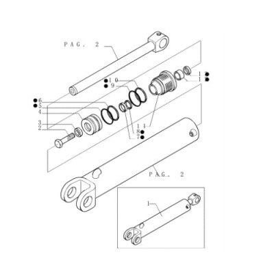 HYD2565 Zestaw uszczelnień siłownika ramienia koparkowego 63x115mm