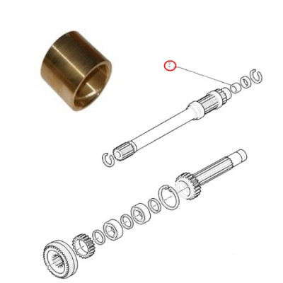 Tulejka wałka sprzęgłowego tuleja wałka sprzęgła 4950081 Case AVJ 55 JX 60 VJ 80 New Holland T5000 T5030 TD 30 55D TK 65 TL TT