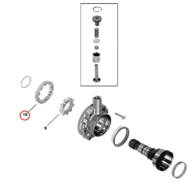 Zębatka pompy w skrzyni (zewnętrzne) john deere 6810, 6910 6820, 6920, 6920S 6830, 6830PR, 6930PR