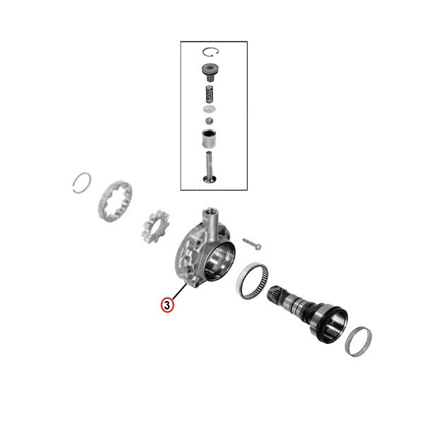 Obudowa pompy w skrzyni john deere 6820, 6920, 6920S 6830, 6830PR, 6930, 6930PR 6140R, 6150R, 6170R, 6175R, 6190R, 6195R R109001