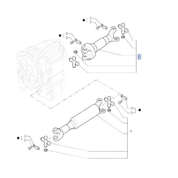Wał napędowy krótki (tylny) case 580SR 590SR 695SR 695SM new holland LB90 LB115 B110 B115 B110B B115B LB110B LB115B 87552422 85