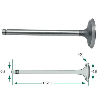 31431154 738095M1 910030 Zawór ssący Massey Ferguson 1004 1080 1085 285 298 592 595 698 Perkins A4.318 A4.318.2 A4.3182