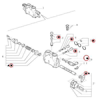 HYD7502 Zestaw uszczelnień rozdzielacza