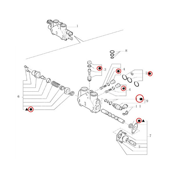 HYD7502 Zestaw uszczelnień rozdzielacza